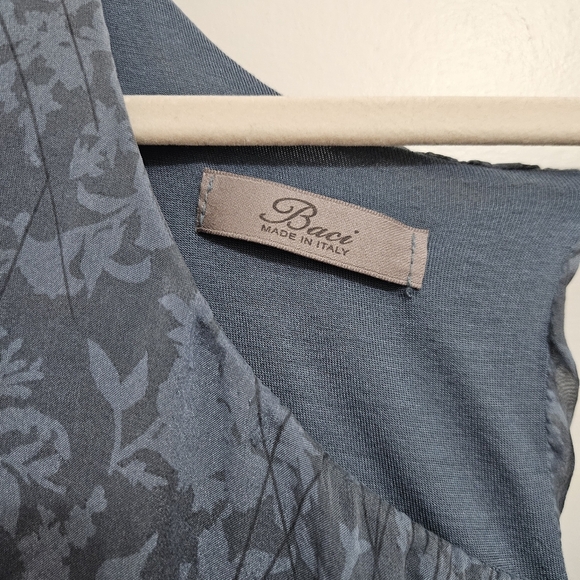 Baci L* Silk blend Beautiful Batwing tunic lined Blouse Top - Picture 2 of 7